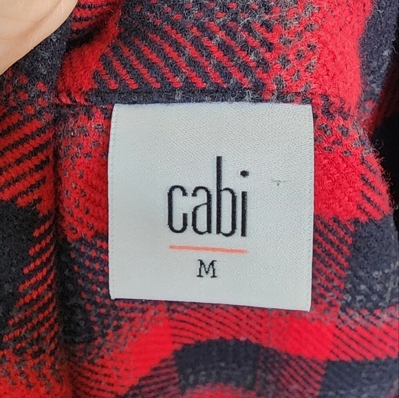 Cabi Red Buffalo Plaid Evermore Inspired Flannel Blazer Peacoat M - Picture 5 of 7
